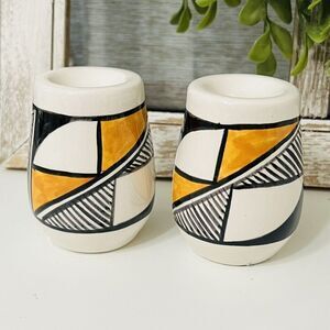 Pauline Abeita Pottery Salt & Pepper Shakers Vintage Acoma Set Signed